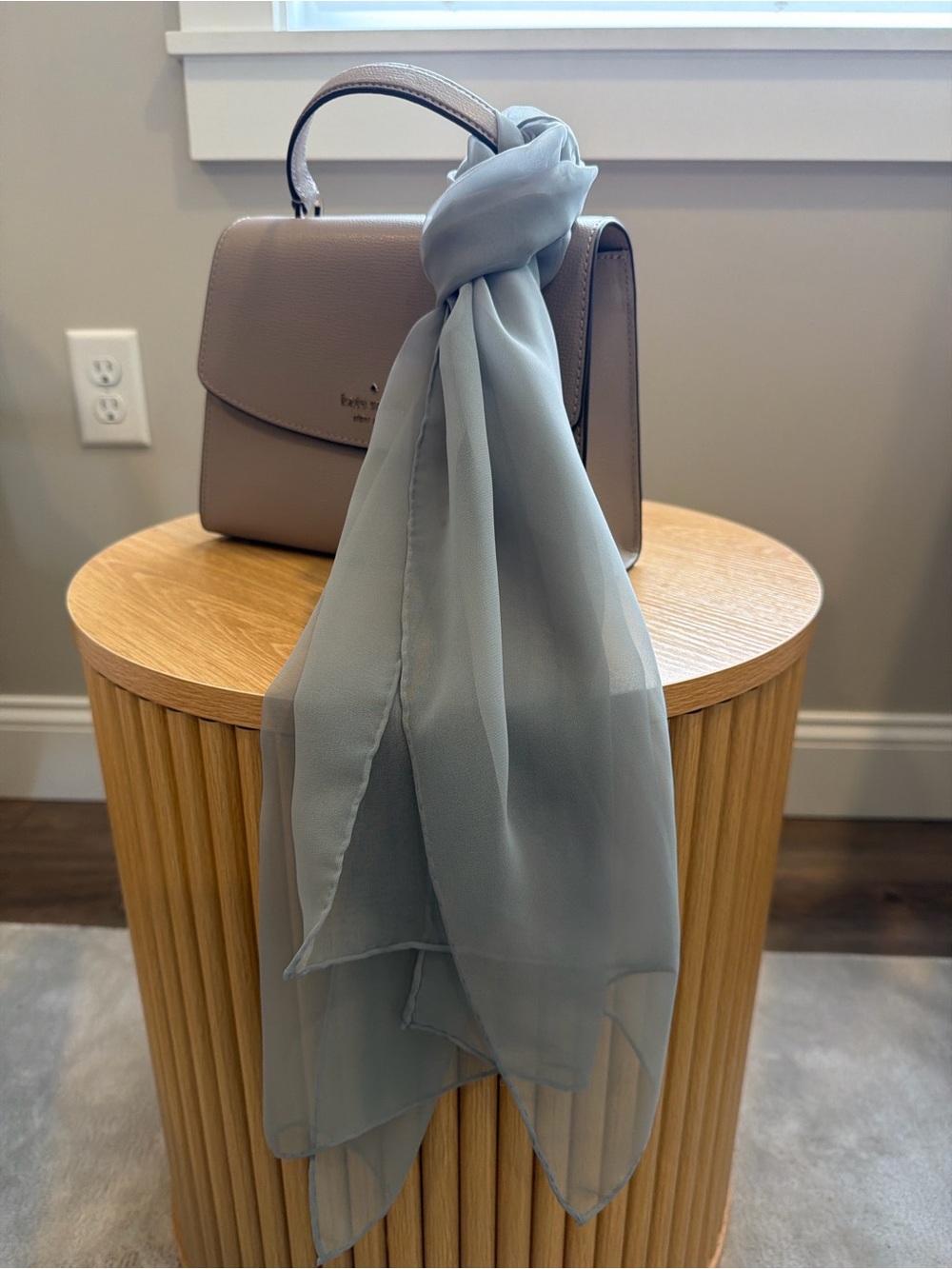Soft Light Gray Chiffon Scarf